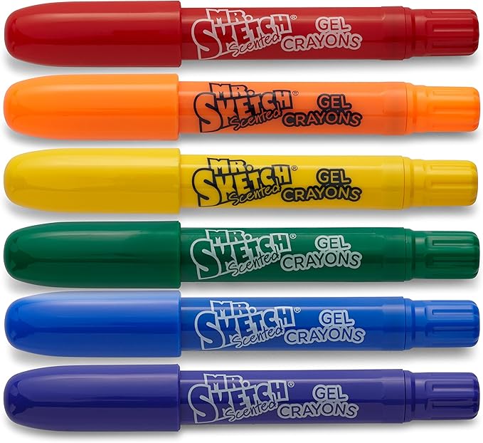 Mr. Sketch 1951332 1951332 Scented Twistable Gel Crayons, Assorted Colors, Pack Of 6, Multicolor, 6-Count