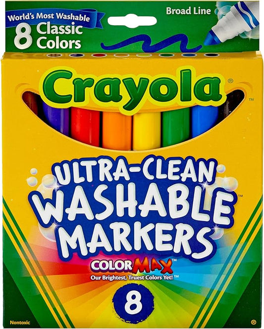 Crayola Ultra-Clean Color Max Broad Line Washable Markers-Classic Colors 8/Pkg