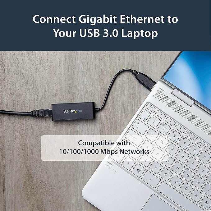 StarTech USB 3.0 to Gigabit Ethernet NIC Network Adapter - USB to RJ45 for 10/100/1000 Network