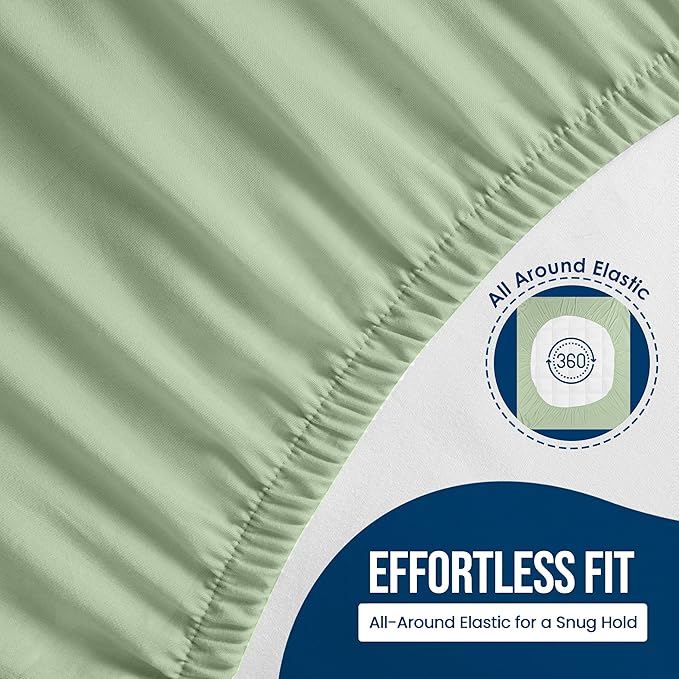 Utopia Bedding Waterproof Mattress Protector King Size, Premium 200 GSM Terry Mattress Cover, Soft & Breathable Bed Cover, Fitted Sheet Style with Stretchable Deep Pockets 17" (Sage)