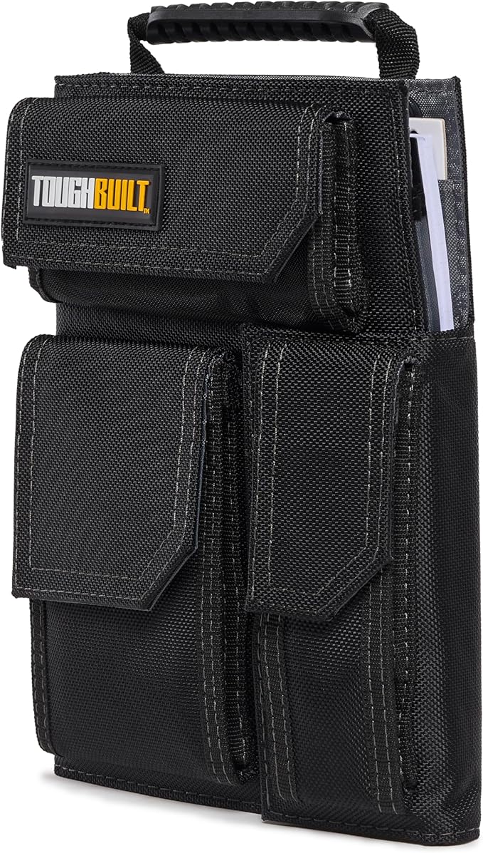 ToughBuilt - Tool Belt Pouch, Organizer with Multi-Purpose Storage, Accessory Organization & Notebook Holder