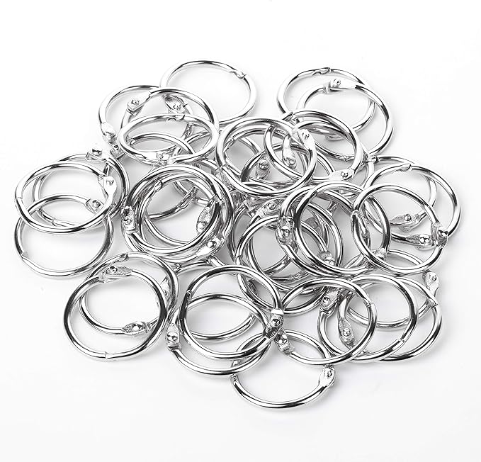 Mr. Pen- Loose Leaf Binder Ring, 50 Pack, 1 Inch, Loose Leaf Binder Book Rings Bulk, for Books and Index Cards, for School, Home, or Office, Silver