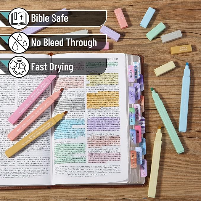 Mr. Pen- Bible Highlighters with Color-Coding System, 8 Pack, Soft Pastel Aesthetic Highlighters Assorted Colors, Bible Markers No Bleed Through