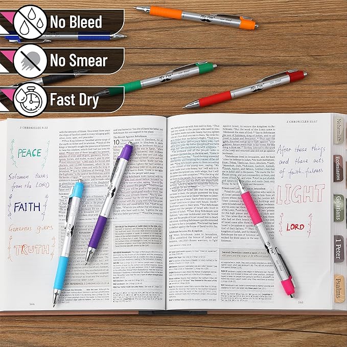 Mr. Pen- Bible Pens, 8 Pack, Assorted Color Pens, Bible Pens No Bleed Through, Bible Journaling Pen