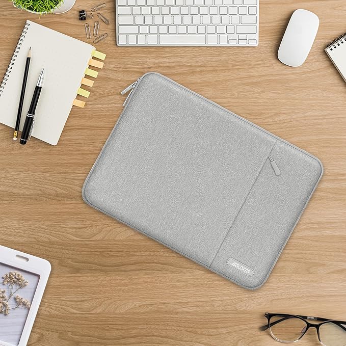MOSISO Laptop Case 13 inch, 13 inch Laptop Sleeve Compatible with MacBook Air M4 M3 M2 M1 2025-2018 / Pro M2 M1 2025-2016, Polyester Vertical Computer Sleeve Bag with Pocket, Gray