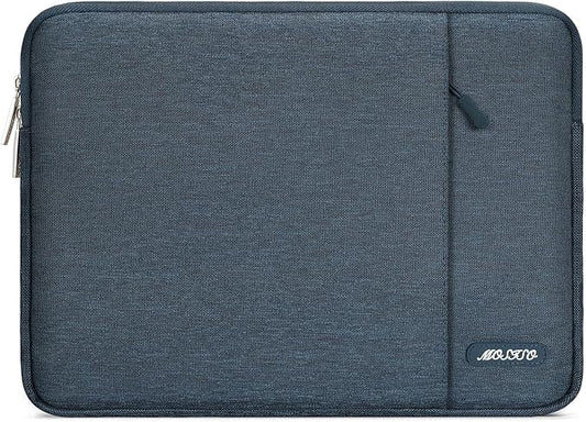 MOSISO Laptop Case 13.3 inch, 13-13.3 inch Laptop Sleeve Compatible with MacBook Air/Pro 13/Pro 14 M5 M4 M3 M2 M1, HP Dell ASUS Lenovo,Polyester Vertical Computer Sleeve Bag with Pocket, Haze Blue