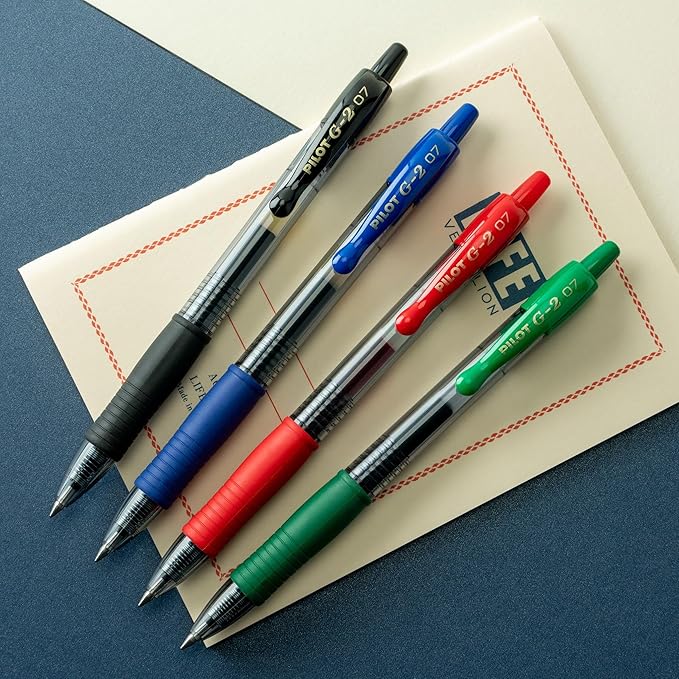 PILOT G2 Premium Gel Pens, Gel Roller Pens, Fine Point 0.7 mm Assorted Colors 8,(Pack of 2)