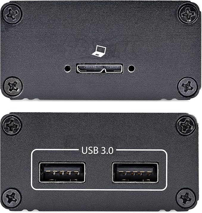 StarTech.com 2-Port USB 3.0 Extender Over OM3 Multimode Fiber - LC/LC - 2X USB-A Hub - 5Gbps - 350m (1150ft) Range - Durable USB Fiber Optic Extender - Optical USB Extender, TAA