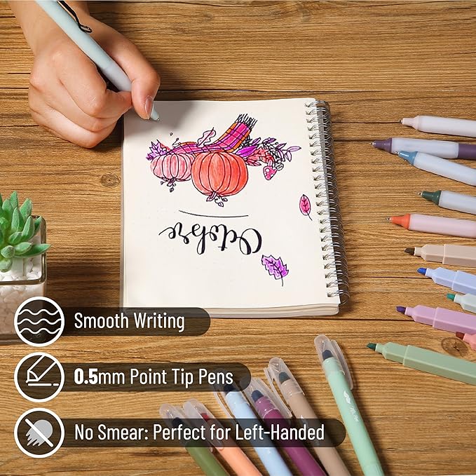 Mr. Pen Aesthetic Highlighters and Gel Pens, 18 Pack - Vintage Color Bible Highlighters No Bleed