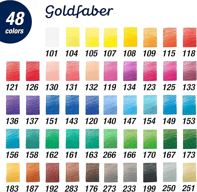 Faber-Castell Creative Studio Goldfaber Color Pencils - Tin of 48