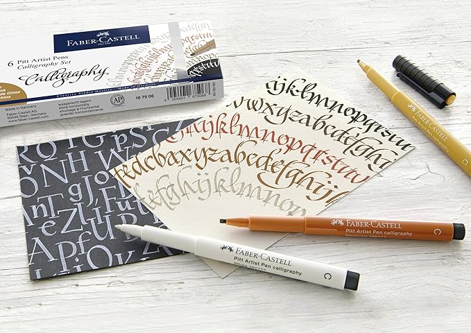 Faber-Castell 167506 Pitt Artist Pen Calligraphy Set of 6 2.5 mm Multicoloured