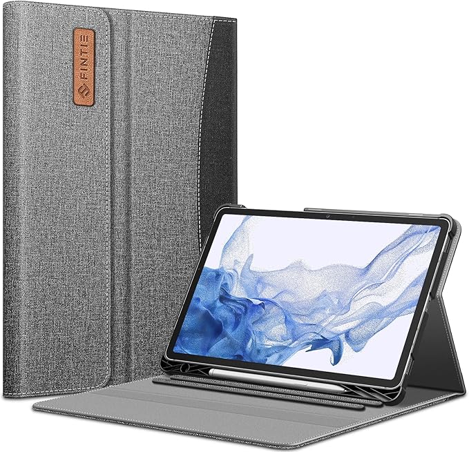 Fintie Case for Samsung Galaxy Tab S8/Tab S7 11 Inch (Model SM-X700/X706/T870/T875/T878) with Built-in S Pen Holder, Multiple Angle Portfolio Business Cover with Pocket Auto Sleep/Wake, Gray