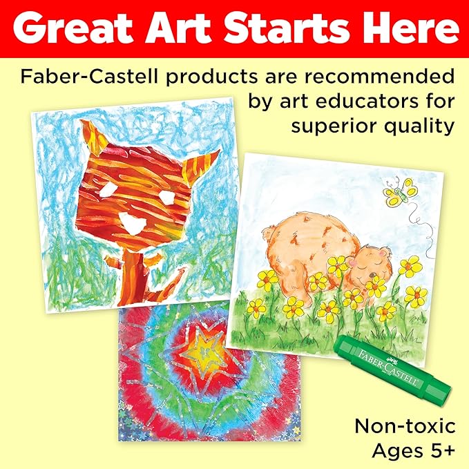 Faber-Castell Gel Stick School Pack - Multi-purpose Crayons - 240 Count - 12 Vibrant Colors