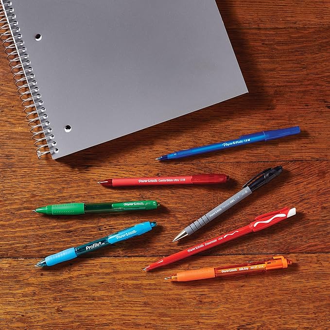 Paper Mate FlexGrip Ultra Retractable Ballpoint Pens Medium Point Black Box of 12