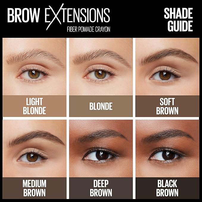 Maybelline New York Brow Extensions Fiber Pomade Crayon Eyebrow Makeup, 248 Light Blonde