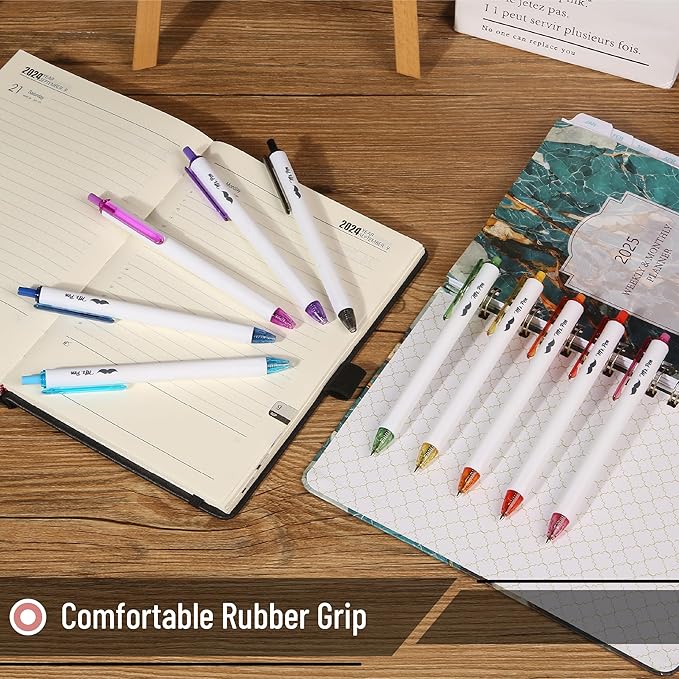 Mr. Pen- Cute Ballpoint Pens Assorted Color Ink, 0.7mm, 10 Colorful Ink Ballpoint Pens with Case and 12 Refills, Cute Pens for Journaling