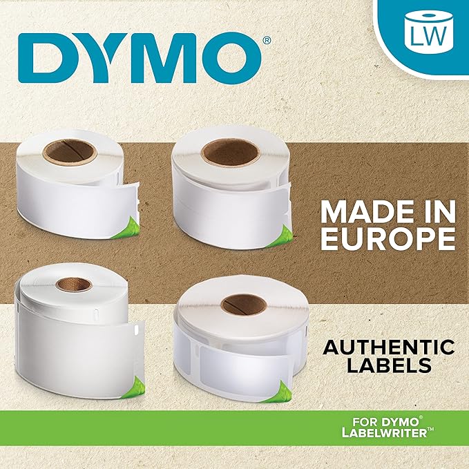 DYMO Authentic LabelWriter Multi-Purpose Labels, 32mm x 57mm, 6 Rolls of 1,000 Easy-Peel Labels (6,000 Count), Self-Adhesive, for LabelWriter Label Makers