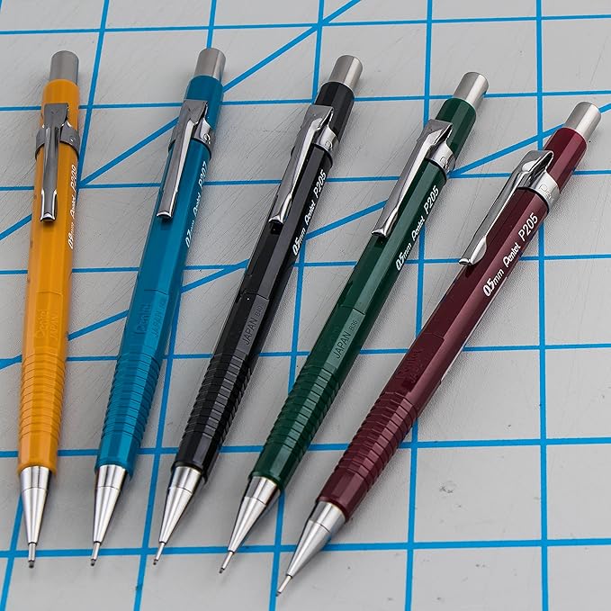 Pentel Sharp Automatic Pencil, (0.7mm), Blue Barrels, Pack of 2 (P207BP2-K6)