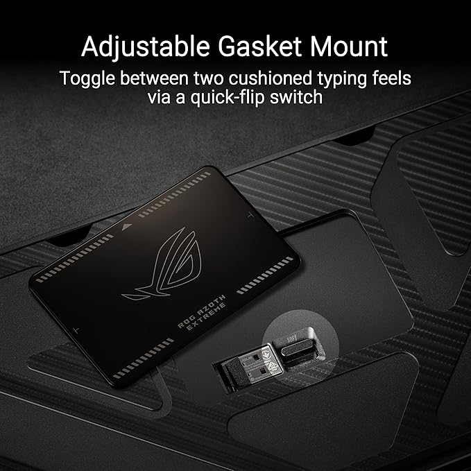 ASUS ROG Azoth Extreme Wireless Mechanical Gaming Keyboard – 75% TKL, ROG NX Storm Clicky Switches, PBT Keycaps, Aluminum Chassis, Carbon Fiber, Gasket Mount, Color OLED Screen, PC/Mac Support - Black