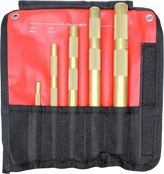 Mayhew Tools 67003 Brass Drift Punch, 5-Piece Set