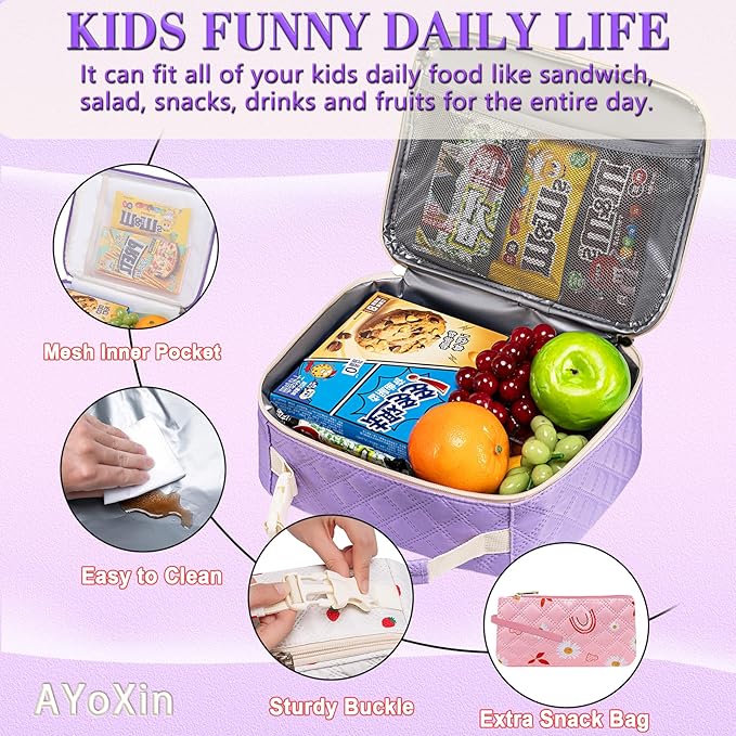 Yellow Lightning Lunch Box for Teenager Boys with Reusable Snack Bag Cute Lunch Bag for Middle High School Lonchera para chicas adolescentes
