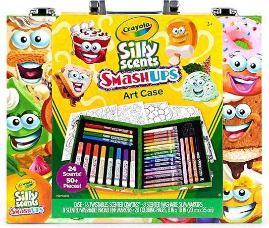 Crayola Silly Scents Mini Inspiration Art Case, Scented Crayons & Markers Set, Art Kit for Kids, Easter Basket Essentials, Coloring Supplies, Travel Gifts for Kids, Ages 4+