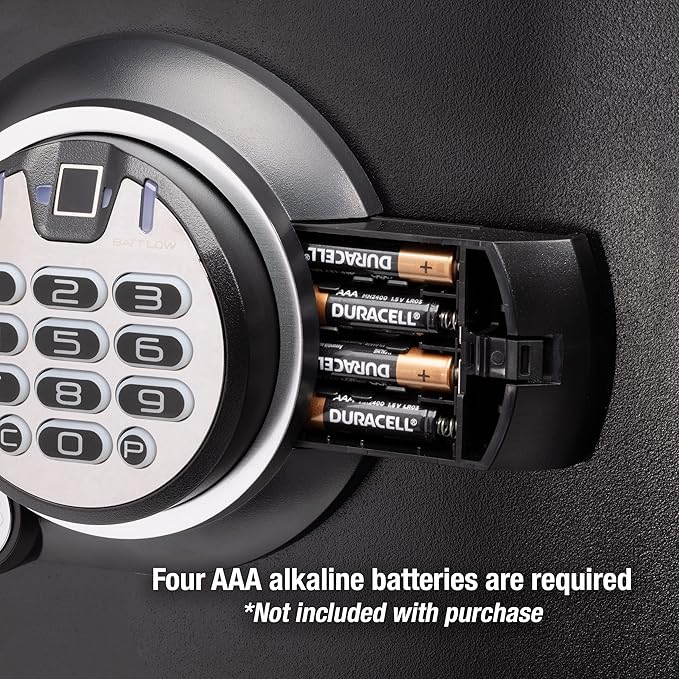 SentrySafe Fireproof and Waterproof Home Safe with Biometric Fingerprint Lock, Keypad, and Key Lock for Securing Money, Jewelry, Documents, 1.23 Cubic Feet, SFW123BTC
