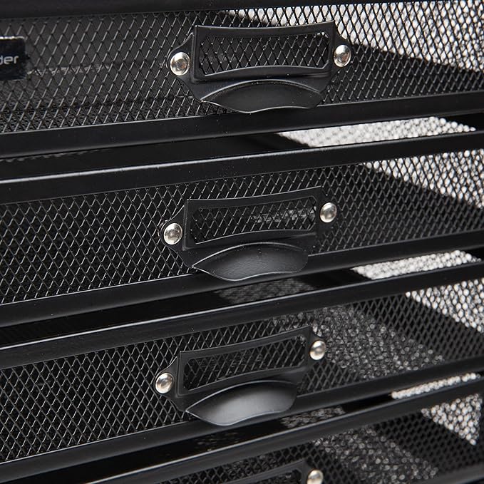 Mind Reader 10-Drawer Desk Organizer for Office Supplies, Crafts, Mail Sorting & More, Metal Mesh, 10.75"L x 14"W x 21.25"H, Black