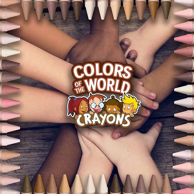 CRAYOLA Colours of the World Wax Colouring Crayons - Assorted Colours (Pack of 24) | Colours That Represent Skin Tones from Around the World | Ideal for Kids Aged 3+