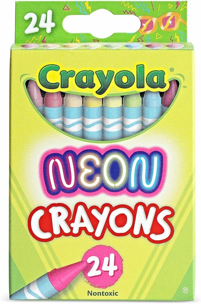 Crayola Neon Crayons, Back To School Supplies, 24 Count