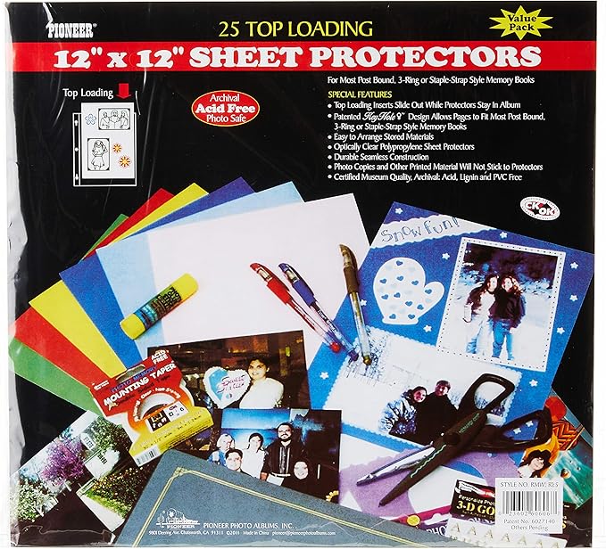 Pioneer Bulk Sheet Protectors for 12 x 12 Pages (Pack of 25)