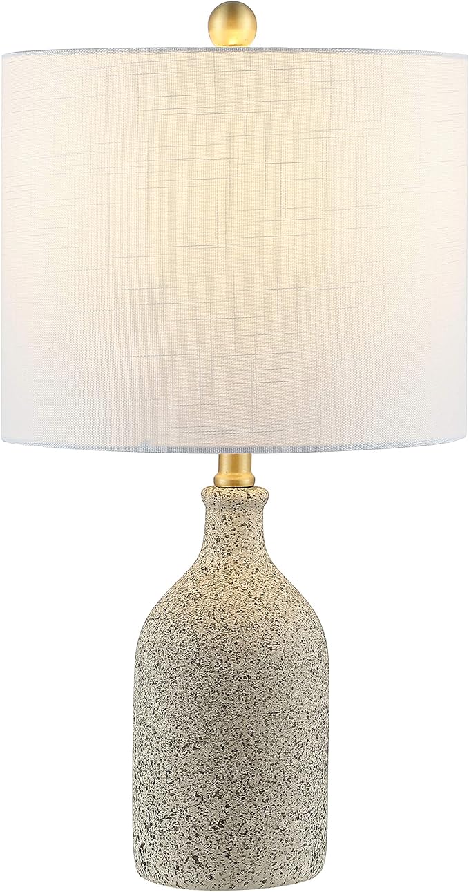 SAFAVIEH Lighting Collection Gunnar Farmhouse Grey Speckled Ceramic 23-inch Bedroom Living Room Home Office Desk Nightstand Table Lamp (LED Bulb Included)
