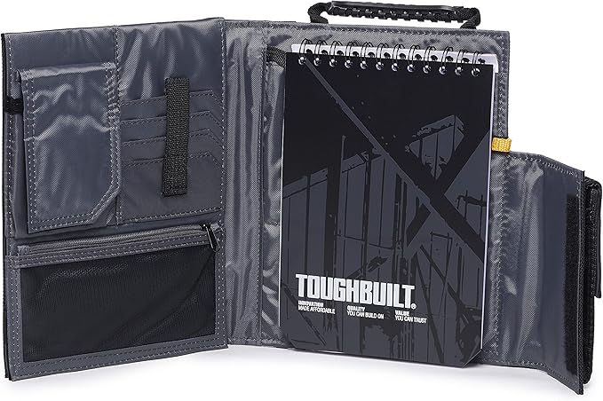 ToughBuilt - Tool Belt Pouch, Organizer with Multi-Purpose Storage, Accessory Organization & Notebook Holder
