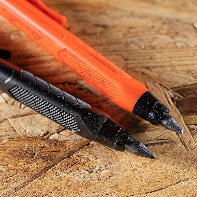 Rite in the Rain Heavy Duty Gravity-Fed Lead Holder Pencil, 5.6mm Dark (2B) Lead, Black and Orange Barrel, 2 Pack (No. 56-2)
