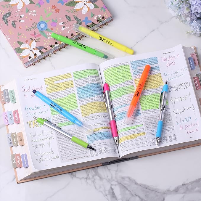 Mr. Pen- Bible Highlighters and Pens No Bleed, 16 Pack, Colorful Bible Pens and Highlighters No Bleed