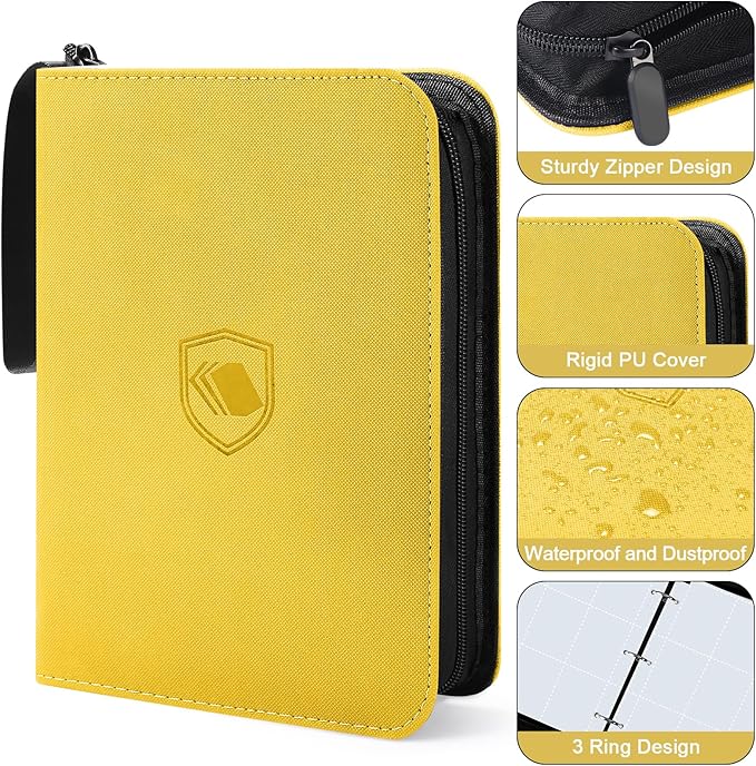 900 Pockets Trading Card Binder, PU Cover Zipper Card Collection Album, Sturdy Card Folder Holder for MTG, TCG, Game Cards, Sports Cards