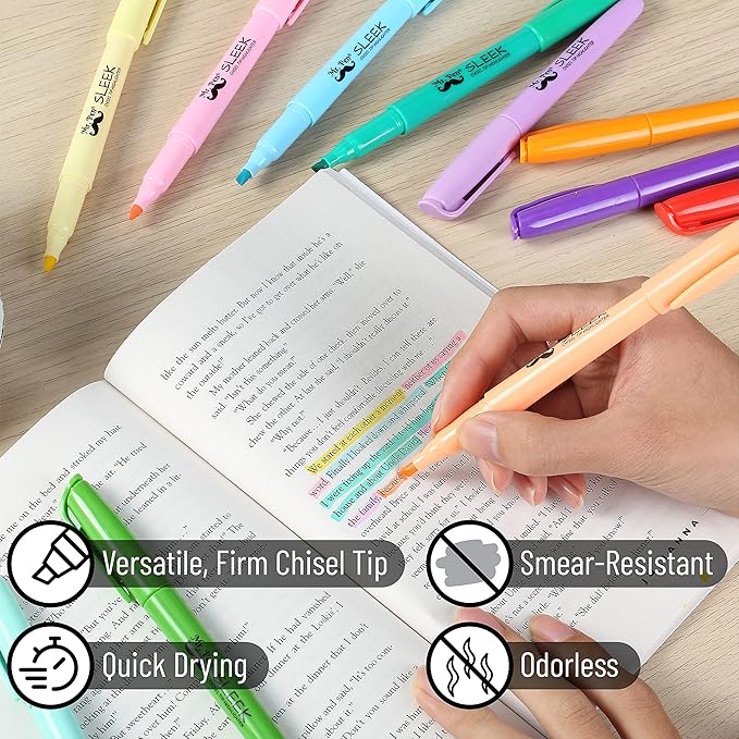 Mr. Pen- Pastel Highlighters, 144 Pack, Assorted Colors, Fast Dry, Bulk Highlighter Pastel, Set, Bible Journaling Highlighter, Marker