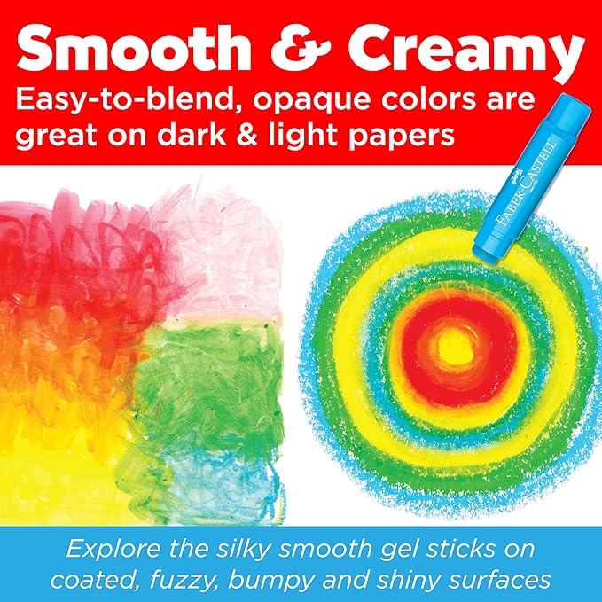 Faber-Castell Gel Stick School Pack - Multi-purpose Crayons - 240 Count - 12 Vibrant Colors