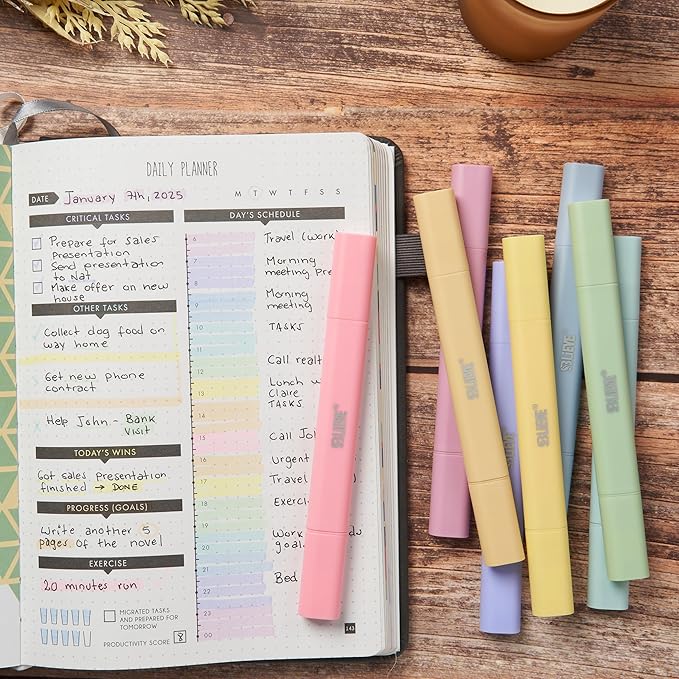 BLIEVE- Aesthetic Bible Highlighters No Bleed Through Assorted Colors, Cute Highlighter Dual Tip For Journaling Supplies And Accessories, Bible Highlighters And Pens No Bleed (CANDY)
