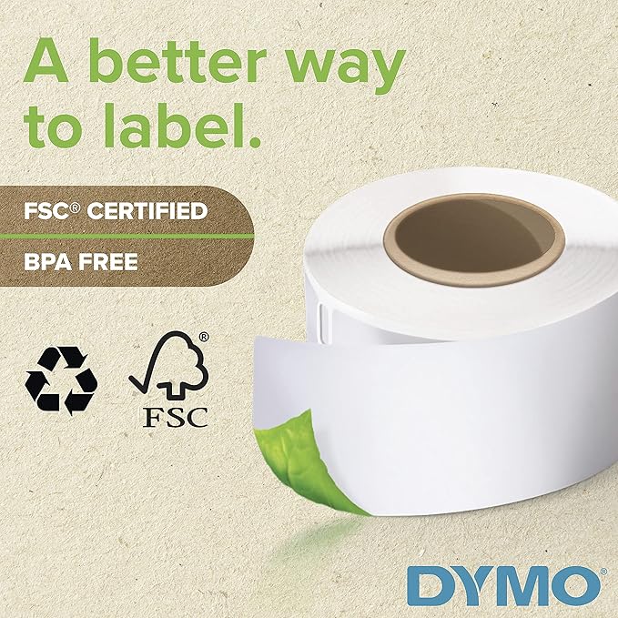 DYMO Authentic LW Return Address Labels for LabelWriter Label Printers, White, 3/4" x 2", 6 Rolls of 500 (3000 Total)