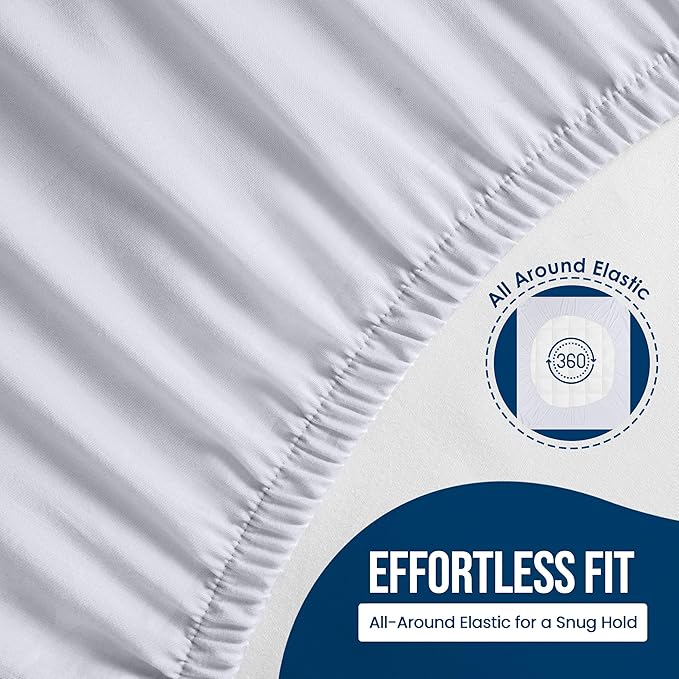 Utopia Bedding Waterproof Mattress Protector Full Size 14 Pack, Premium 200 GSM Terry Mattress Cover, Soft & Breathable Bed Cover, Fitted Sheet Style with Stretchable Deep Pockets 15" (White)
