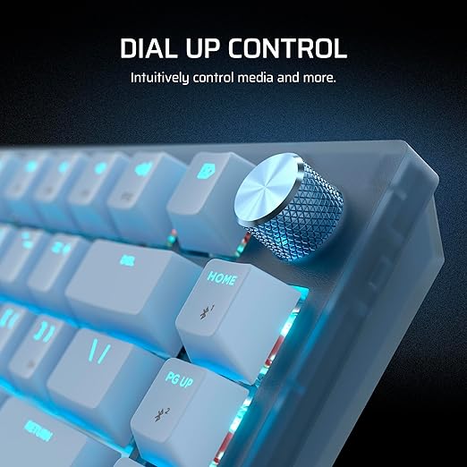 Corsair K65 Plus Wireless 75% RGB Hot-Swappable Mechanical Gaming Keyboard for Mac and iPad – Pre-Lubricated MLX Red v2 Linear Switches, Sound Dampening – QWERTY NA Layout – Frost White