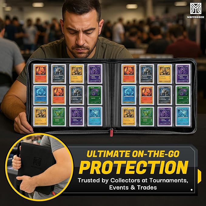 Toploader Binder | Holds 384 Toploaders | 12-Pocket | Ringless Double-Sided Pockets | Includes Collector Tweezers & Gloves | Premium Top Loader Binder for Trading Cards, Pokemon, Yu-Gi-Oh & TCG