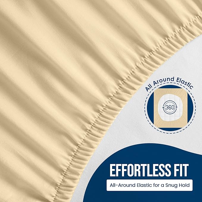 Utopia Bedding Waterproof Mattress Protector Queen Size, Premium 200 GSM Terry Mattress Cover, Soft & Breathable Bed Cover, Fitted Sheet Style with Stretchable Deep Pockets 17" (Beige)