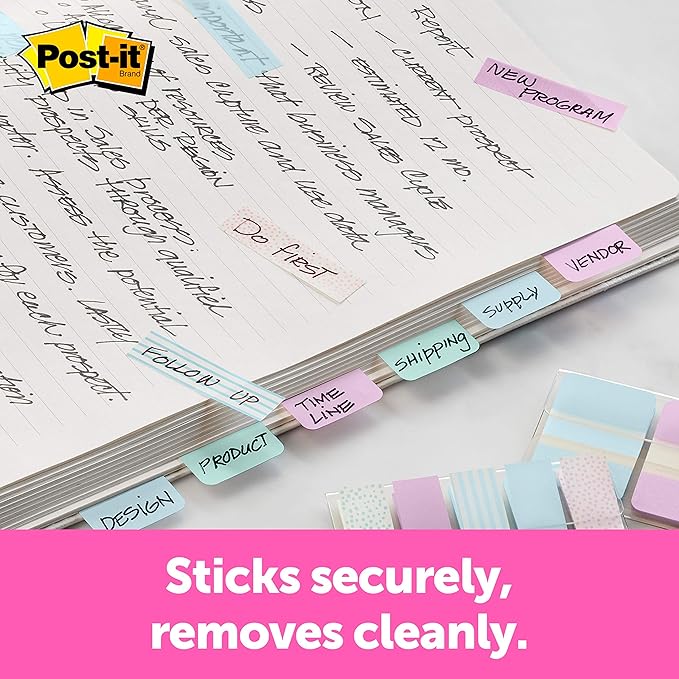 Post-it Pattern Flags, 60/On-The-Go Dispenser, 47 in, Gradient Pattern Collection (682-GRDNT) (Pack of 2)