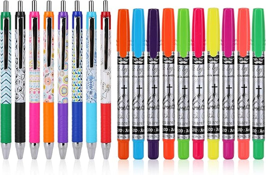 Mr. Pen Bible Journaling Kit, 18 Pack - 10 Gel Highlighters, 8 No Bleed Pens, Bible Pens and Highlighters, No Bleed, Gift