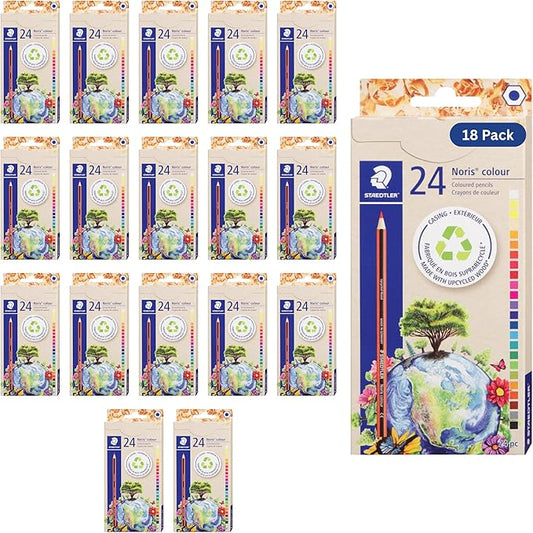 STAEDTLER Colored Pencils 18-Pack (18 sets of 24 pcs) for School Supplies - Break-Resistant Lead, Sustainably Made, Vibrant Colors for Artists & Students, 432 Count