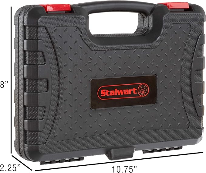 Tool Kit - 102 Heat-Treated Pieces with Carrying Case - Essential Steel Hand Tool and Basic Repair Set for Apartments, Dorm, Homeowners by Stalwart
