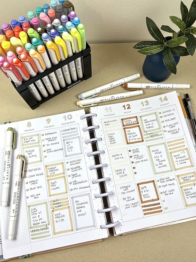 Zebra Pen Mildliner Double Ended Highlighter, Broad and Fine Point Tips, Assorted Neutral Vintage Ink Colors, (78605) - (Case of 6 packs, 30 Count Total)