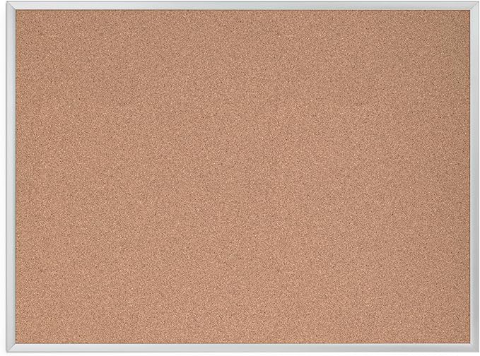 U Brands Cork Bulletin Board, 36" x 48" Inches, Silver Aluminum Frame (022U00-01)